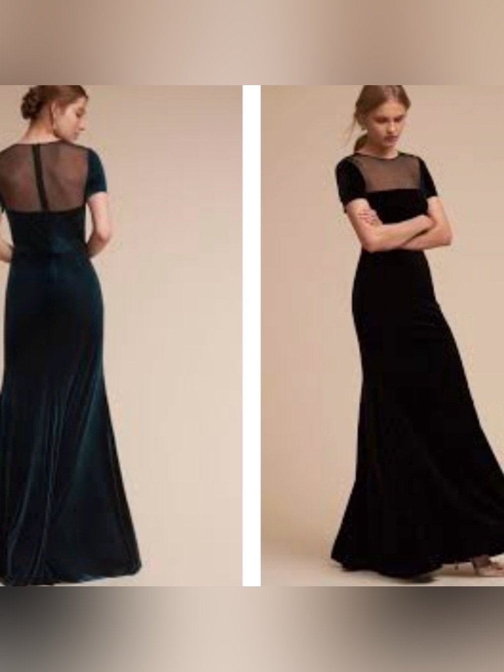 BHLDN + Vera wang katia velvet gown in green
